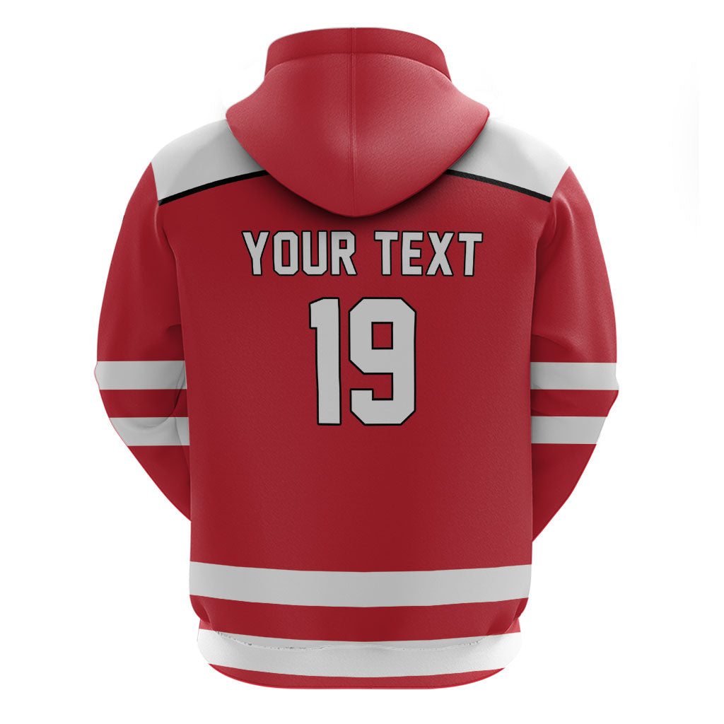 Austria Ice Hockey Custom Zip Hoodie Austrian Eagle Shield Red Version