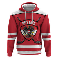 Austria Ice Hockey Custom Zip Hoodie Austrian Eagle Shield Red Version