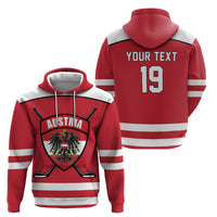 Austria Ice Hockey Custom Zip Hoodie Austrian Eagle Shield Red Version