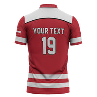 Austria Ice Hockey Custom Zipper Polo Shirt Austrian Eagle Shield Red Version