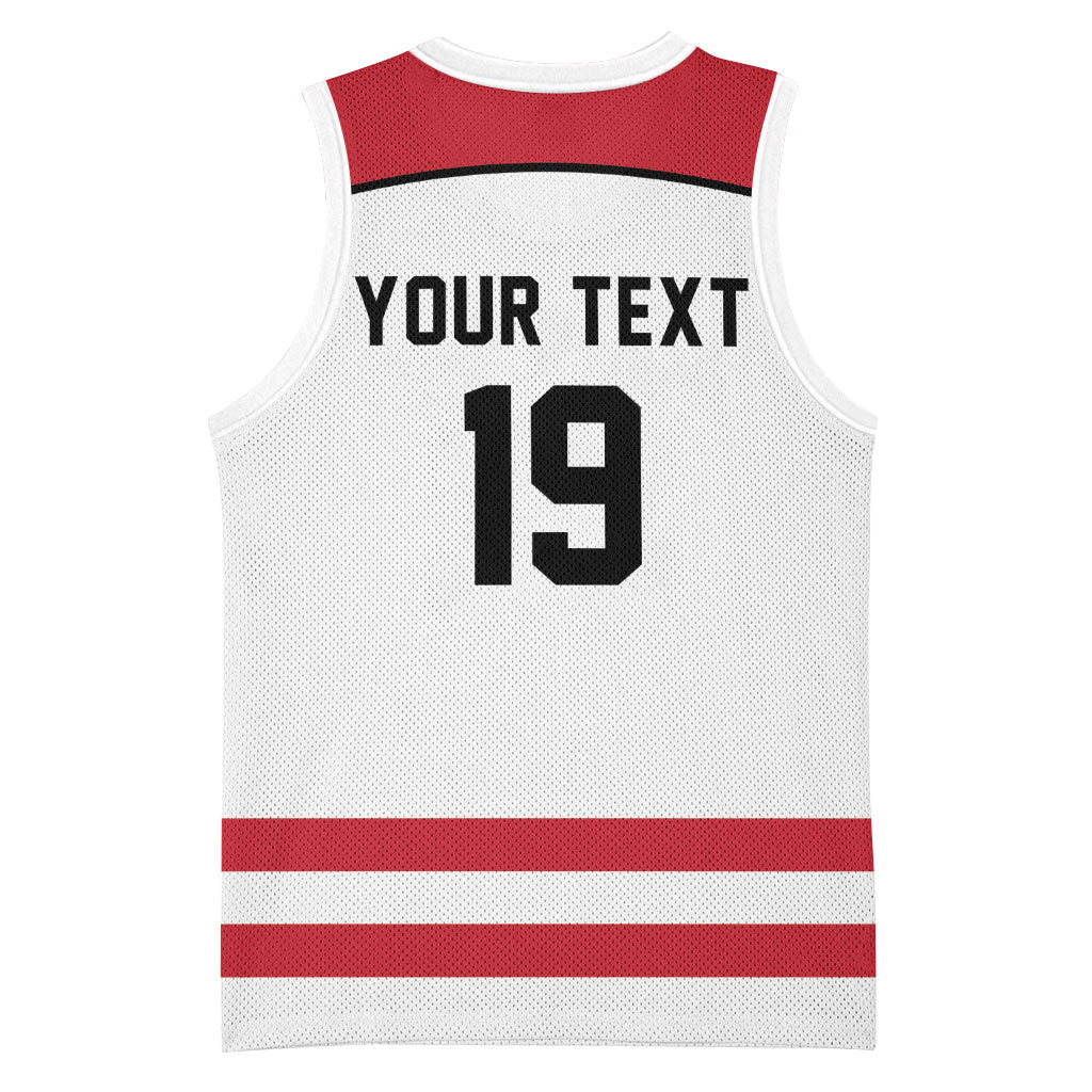 Austria Ice Hockey Custom Basketball Jersey Austrian Eagle Shield White Version