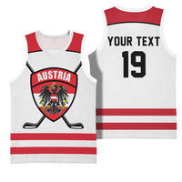 Austria Ice Hockey Custom Basketball Jersey Austrian Eagle Shield White Version