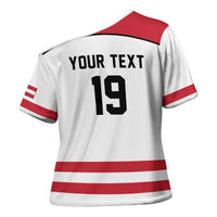 Austria Ice Hockey Custom Cross Shoulder Shirt Austrian Eagle Shield White Version