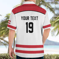 Austria Ice Hockey Custom Hawaiian Shirt Austrian Eagle Shield White Version
