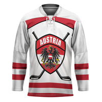 Austria Ice Hockey Custom Hockey Jersey Austrian Eagle Shield White Version