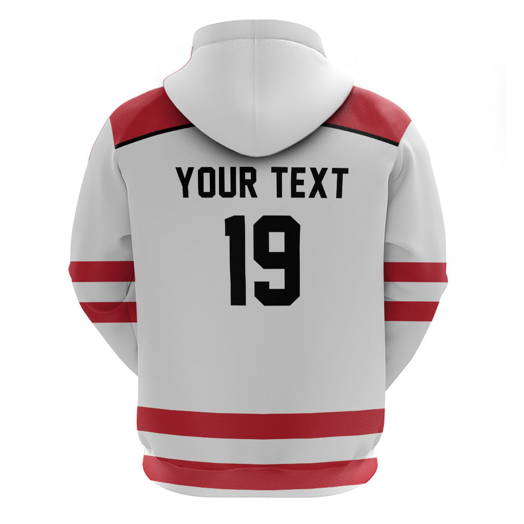 Austria Ice Hockey Custom Hoodie Austrian Eagle Shield White Version