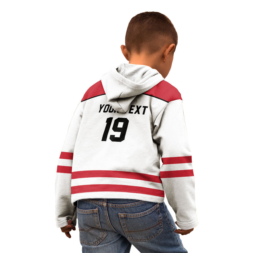 Austria Ice Hockey Custom Kid Hoodie Austrian Eagle Shield White Version