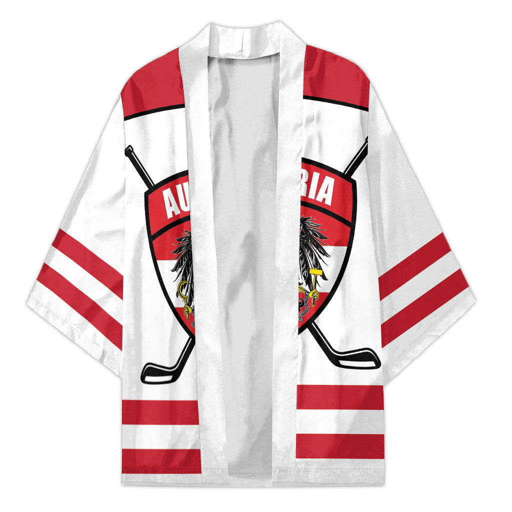 Austria Ice Hockey Custom Kimono Austrian Eagle Shield White Version