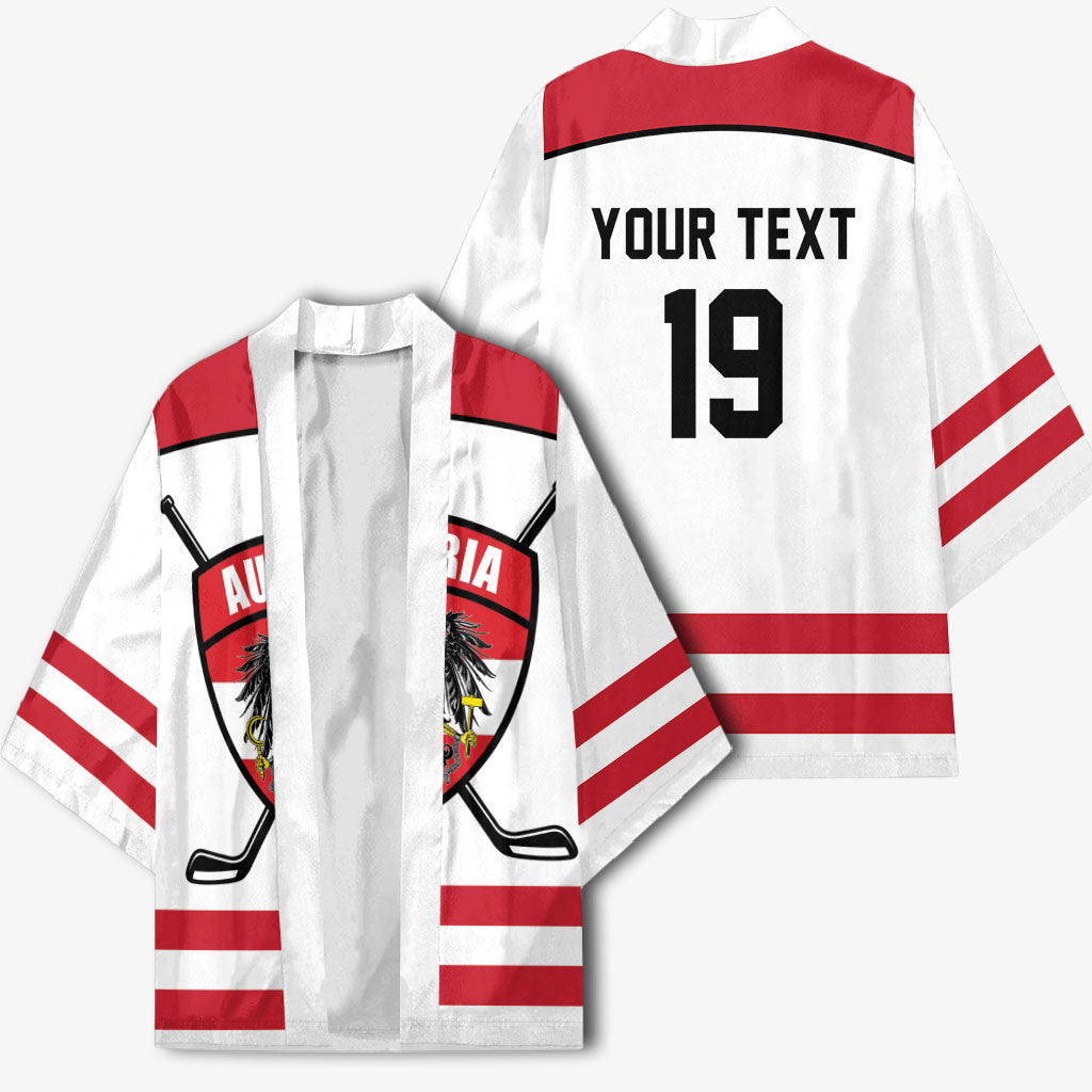 Austria Ice Hockey Custom Kimono Austrian Eagle Shield White Version