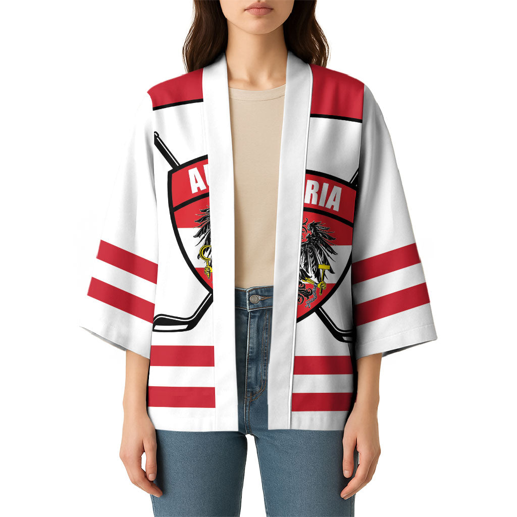 Austria Ice Hockey Custom Kimono Austrian Eagle Shield White Version