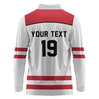 Austria Ice Hockey Custom Long Sleeve Polo Shirt Austrian Eagle Shield White Version