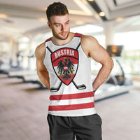 Austria Ice Hockey Custom Men Tank Top Austrian Eagle Shield White Version