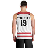 Austria Ice Hockey Custom Men Tank Top Austrian Eagle Shield White Version
