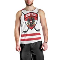Austria Ice Hockey Custom Men Tank Top Austrian Eagle Shield White Version