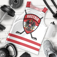 Austria Ice Hockey Custom Men Tank Top Austrian Eagle Shield White Version