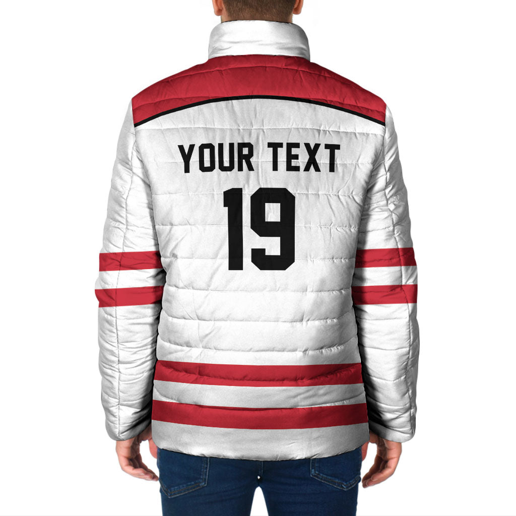 Austria Ice Hockey Custom Padded Jacket Austrian Eagle Shield White Version