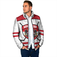 Austria Ice Hockey Custom Padded Jacket Austrian Eagle Shield White Version