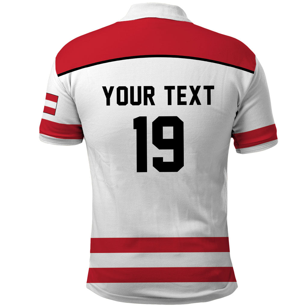 Austria Ice Hockey Custom Polo Shirt Austrian Eagle Shield White Version