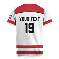 Austria Ice Hockey Custom Rugby Jersey Austrian Eagle Shield White Version