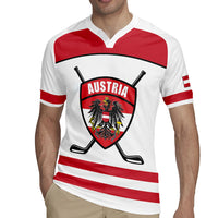 Austria Ice Hockey Custom Rugby Jersey Austrian Eagle Shield White Version
