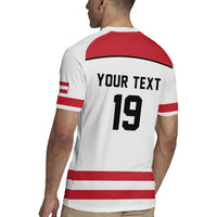 Austria Ice Hockey Custom Rugby Jersey Austrian Eagle Shield White Version