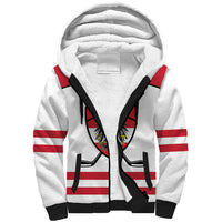 Austria Ice Hockey Custom Sherpa Hoodie Austrian Eagle Shield White Version