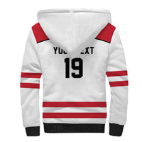 Austria Ice Hockey Custom Sherpa Hoodie Austrian Eagle Shield White Version