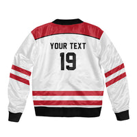 Austria Ice Hockey Custom Sleeve Zip Bomber Jacket Austrian Eagle Shield White Version
