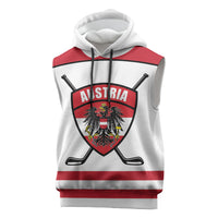 Austria Ice Hockey Custom Sleeveless Hoodie Austrian Eagle Shield White Version
