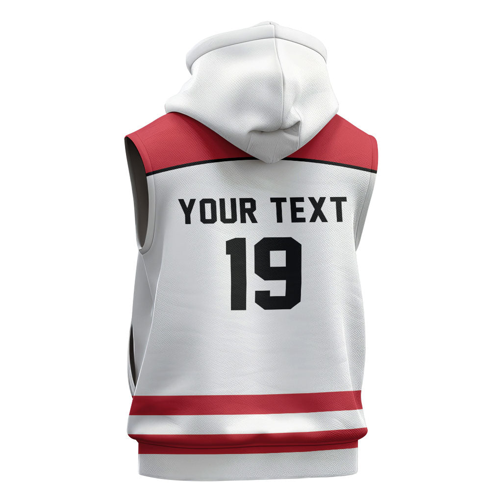 Austria Ice Hockey Custom Sleeveless Hoodie Austrian Eagle Shield White Version