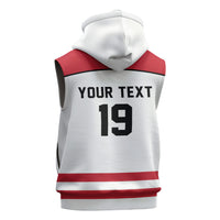 Austria Ice Hockey Custom Sleeveless Hoodie Austrian Eagle Shield White Version