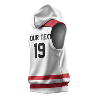 Austria Ice Hockey Custom Sleeveless Hoodie Austrian Eagle Shield White Version
