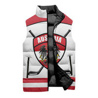 Austria Ice Hockey Custom Sleeveless Puffer Jacket Austrian Eagle Shield White Version