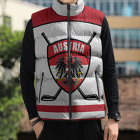 Austria Ice Hockey Custom Sleeveless Puffer Jacket Austrian Eagle Shield White Version