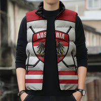 Austria Ice Hockey Custom Sleeveless Puffer Jacket Austrian Eagle Shield White Version