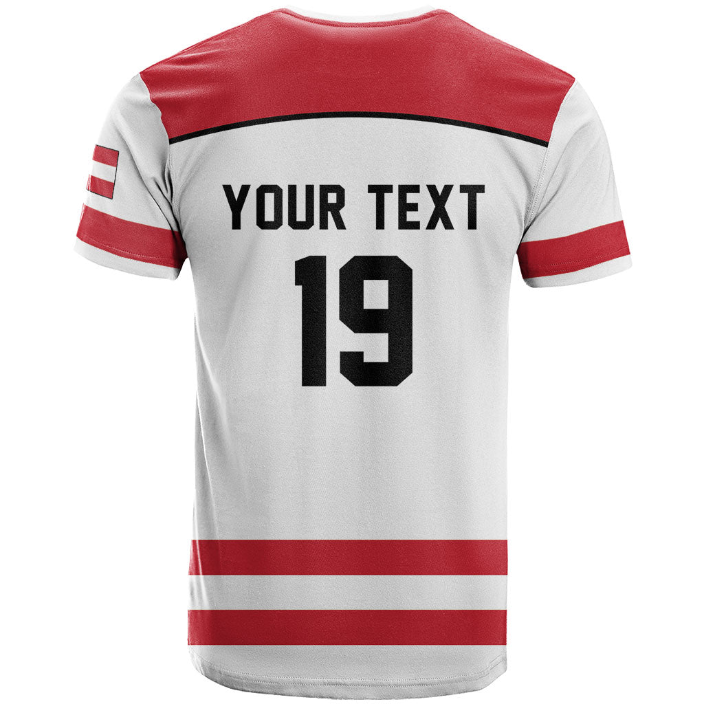 Austria Ice Hockey Custom T Shirt Austrian Eagle Shield White Version