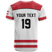 Austria Ice Hockey Custom T Shirt Austrian Eagle Shield White Version