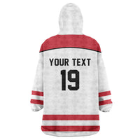 Austria Ice Hockey Custom Wearable Blanket Hoodie Austrian Eagle Shield White Version