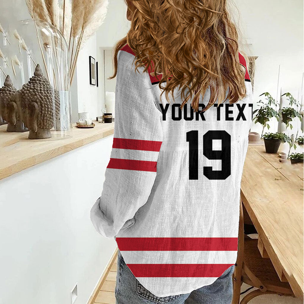 Austria Ice Hockey Custom Women Casual Shirt Austrian Eagle Shield White Version