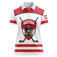 Austria Ice Hockey Custom Women Polo Shirt Austrian Eagle Shield White Version