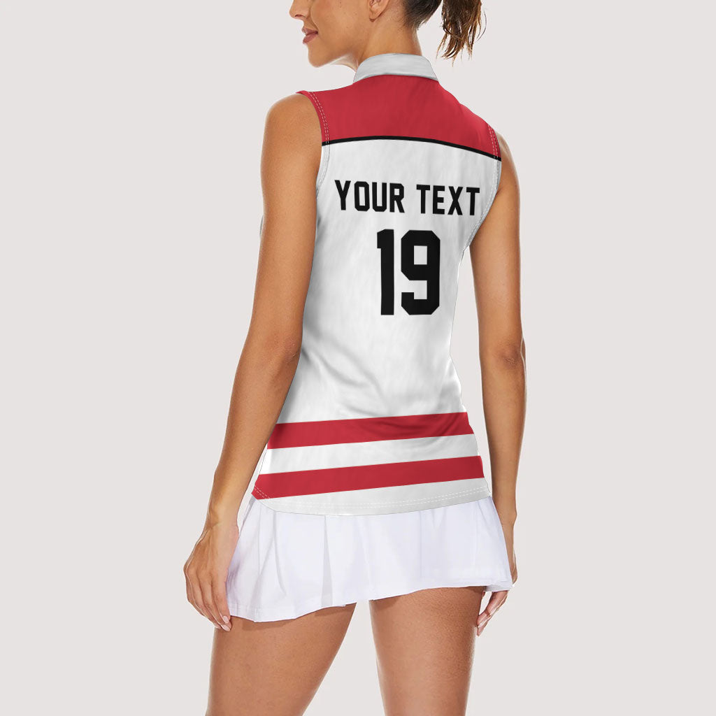 Austria Ice Hockey Custom Women Sleeveless Polo Shirt Austrian Eagle Shield White Version