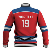 Czech Republic Ice Hockey Custom Baseball Jacket Czechia Lion Shield Red Version