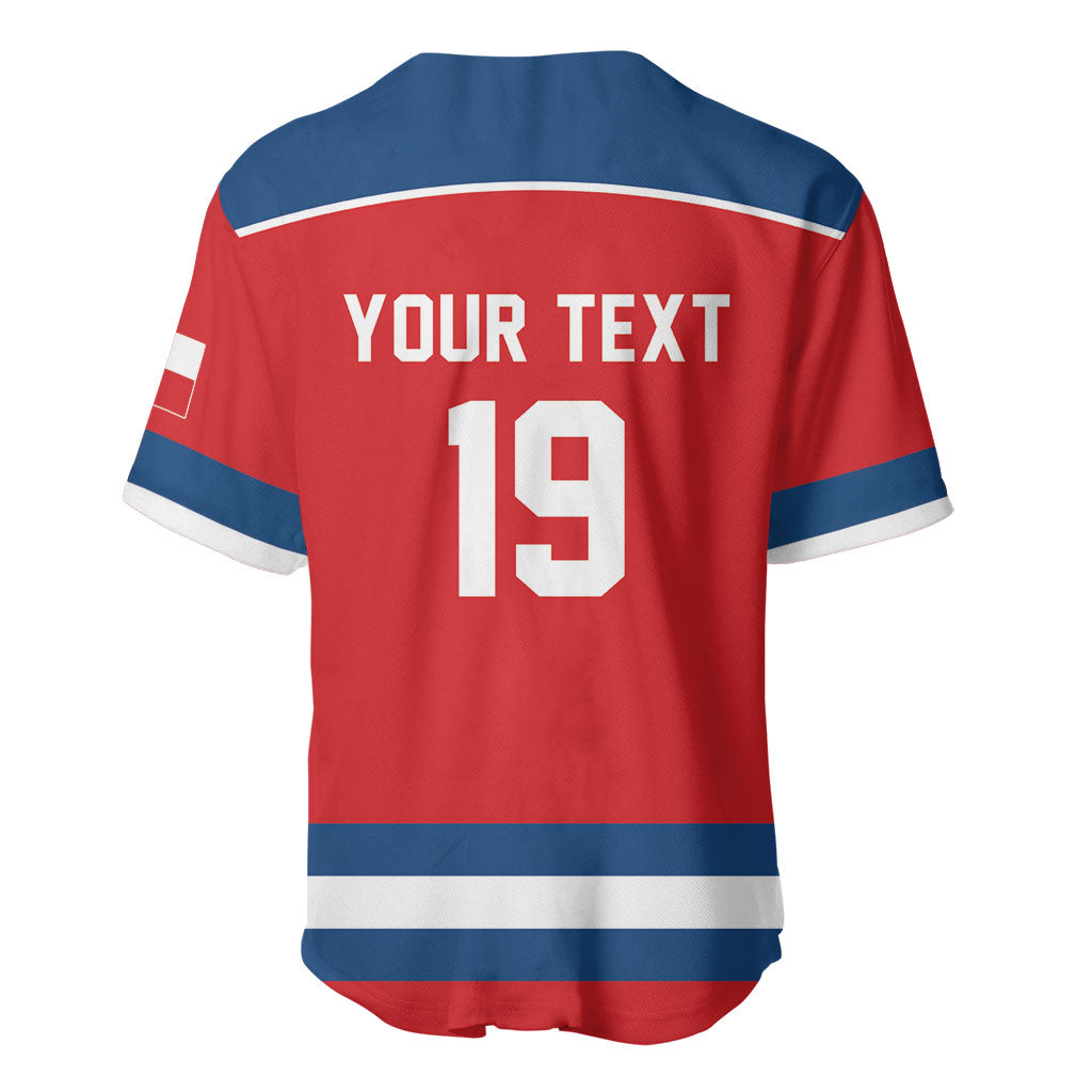 Czech Republic Ice Hockey Custom Baseball Jersey Czechia Lion Shield Red Version