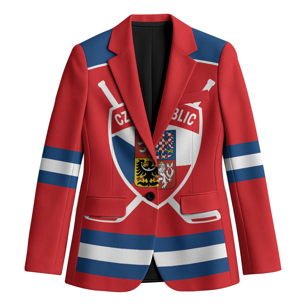 Czech Republic Ice Hockey Custom Blazer Czechia Lion Shield Red Version