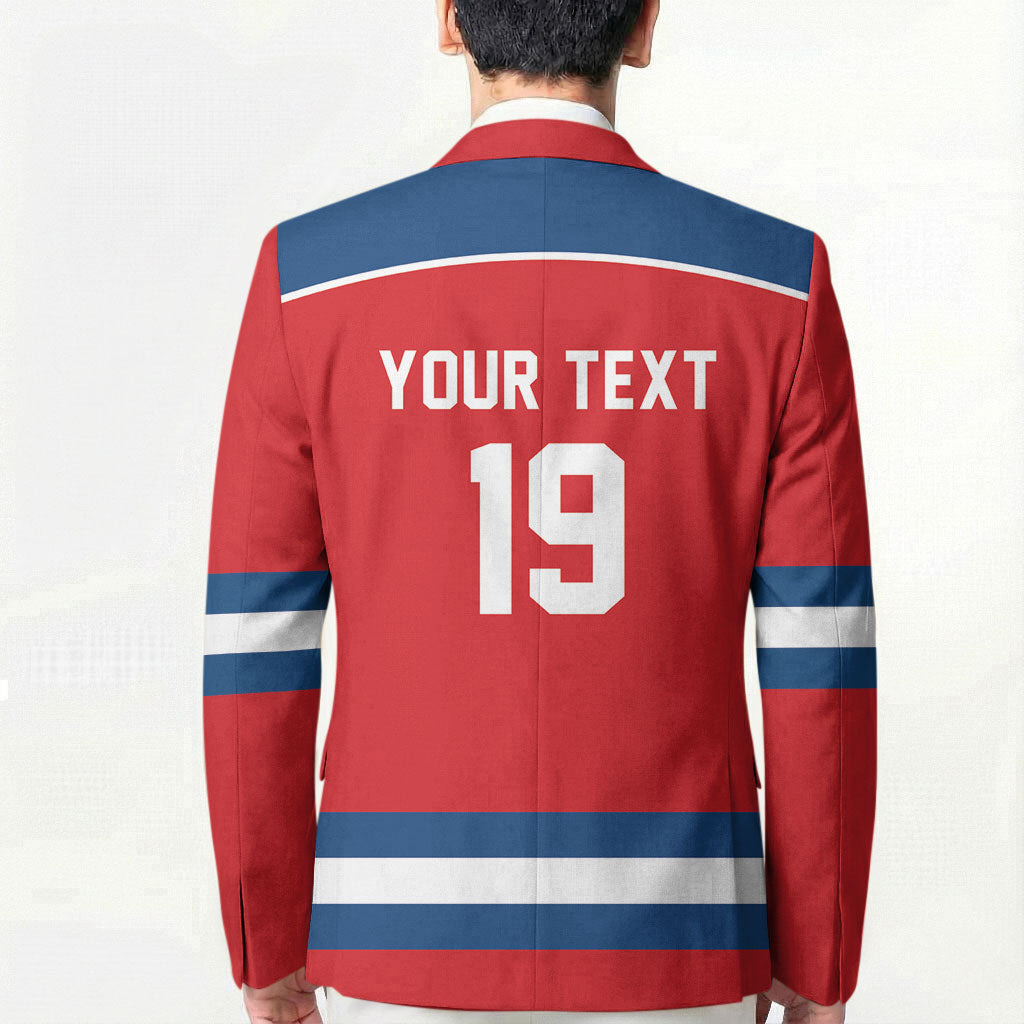 Czech Republic Ice Hockey Custom Blazer Czechia Lion Shield Red Version
