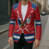 Czech Republic Ice Hockey Custom Blazer Czechia Lion Shield Red Version