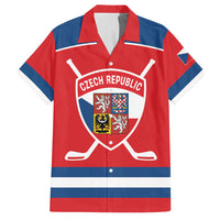 Czech Republic Ice Hockey Custom Hawaiian Shirt Czechia Lion Shield Red Version