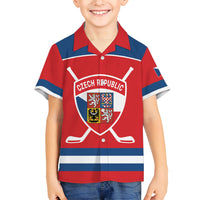 Czech Republic Ice Hockey Custom Hawaiian Shirt Czechia Lion Shield Red Version