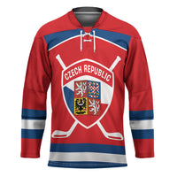 Czech Republic Ice Hockey Custom Hockey Jersey Czechia Lion Shield Red Version