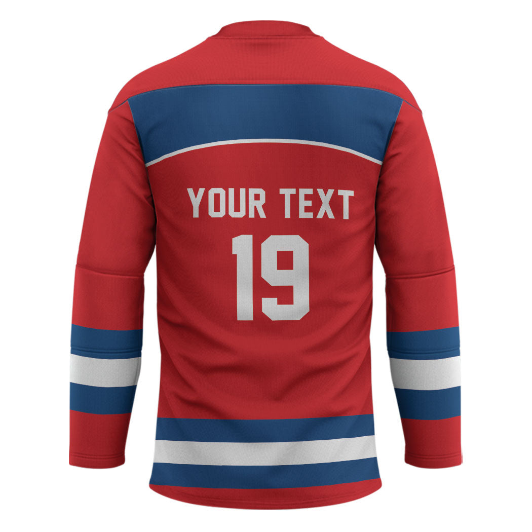 Czech Republic Ice Hockey Custom Hockey Jersey Czechia Lion Shield Red Version